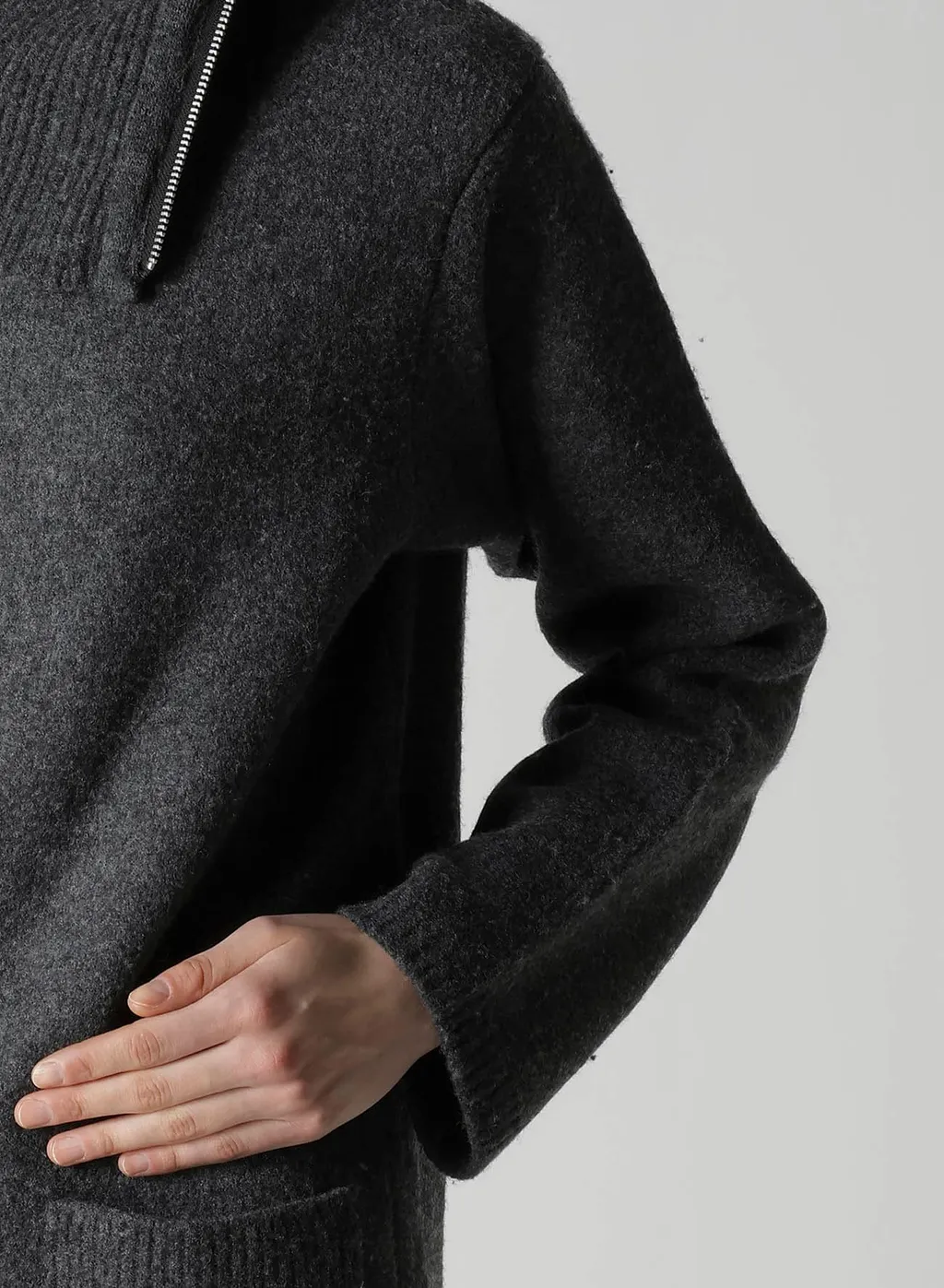 5G3P Plain Stitch 1X1 Rib Big High Neck Po