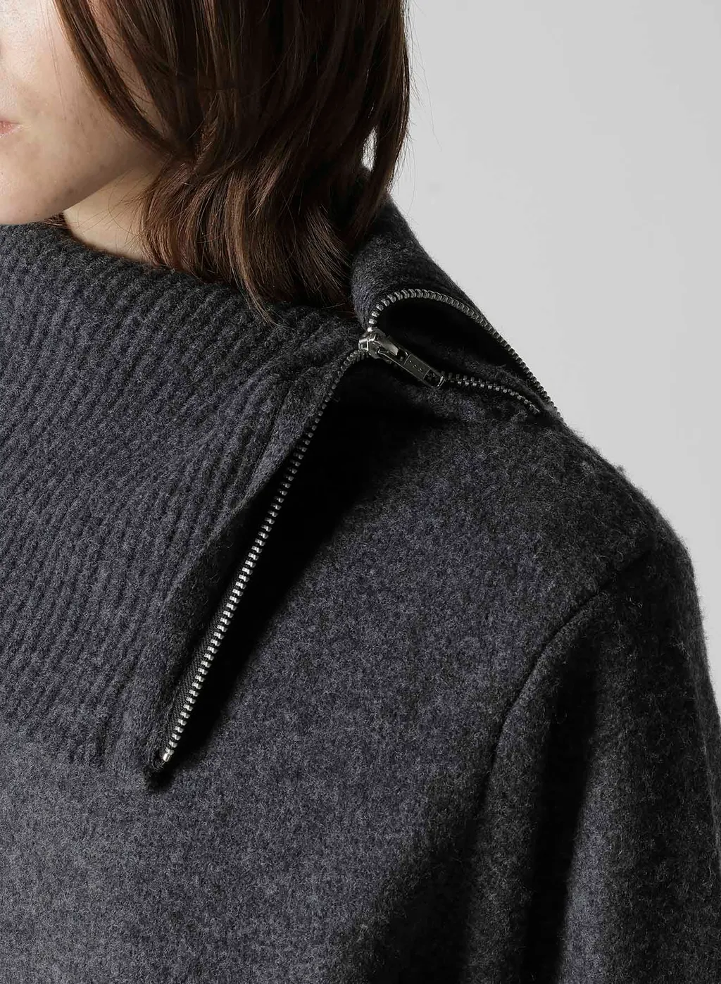 5G3P Plain Stitch 1X1 Rib Big High Neck Po