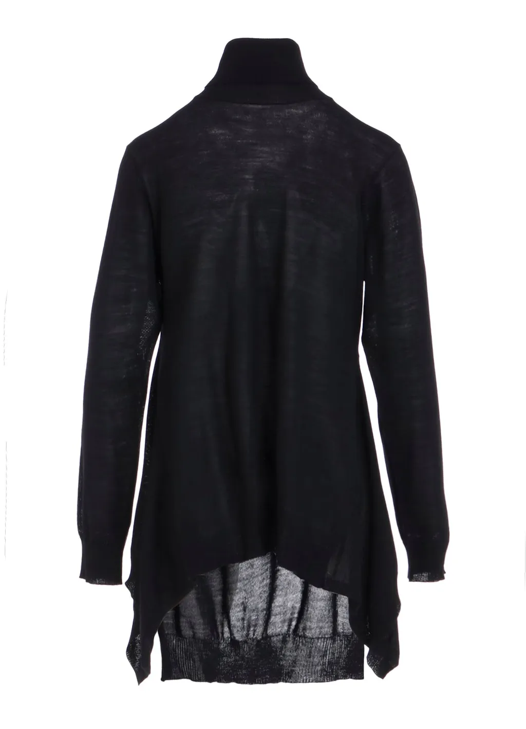 Plain Stitch+Rib Draped High Neck Po