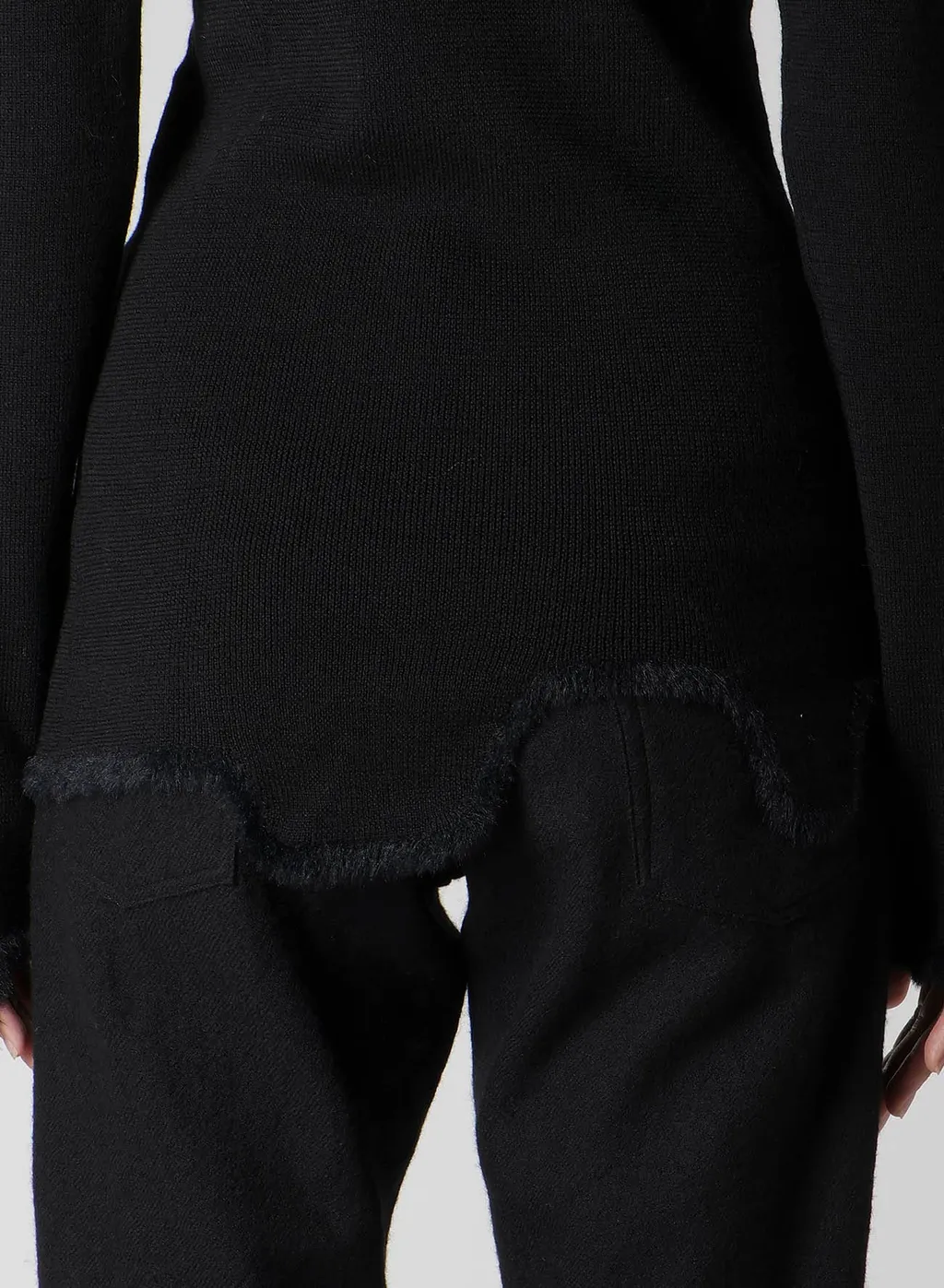 12G Rib Jagged Hem High Neck Po
