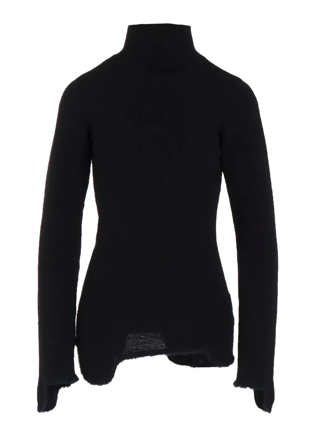 12G Rib Jagged Hem High Neck Po