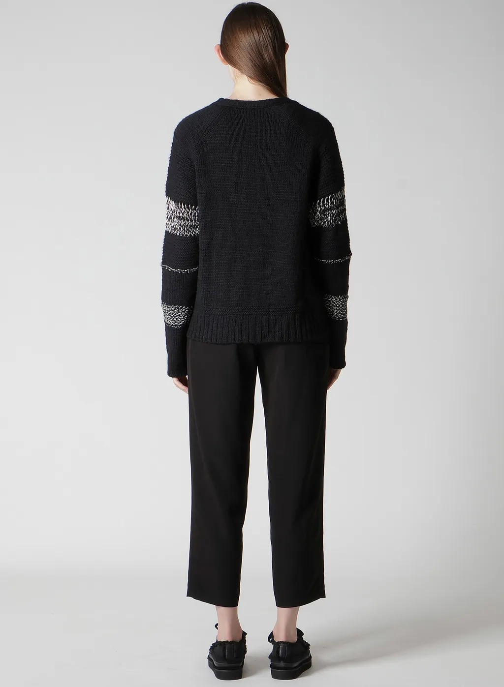 Plain Stitch Color Combi V Neck Cardigan