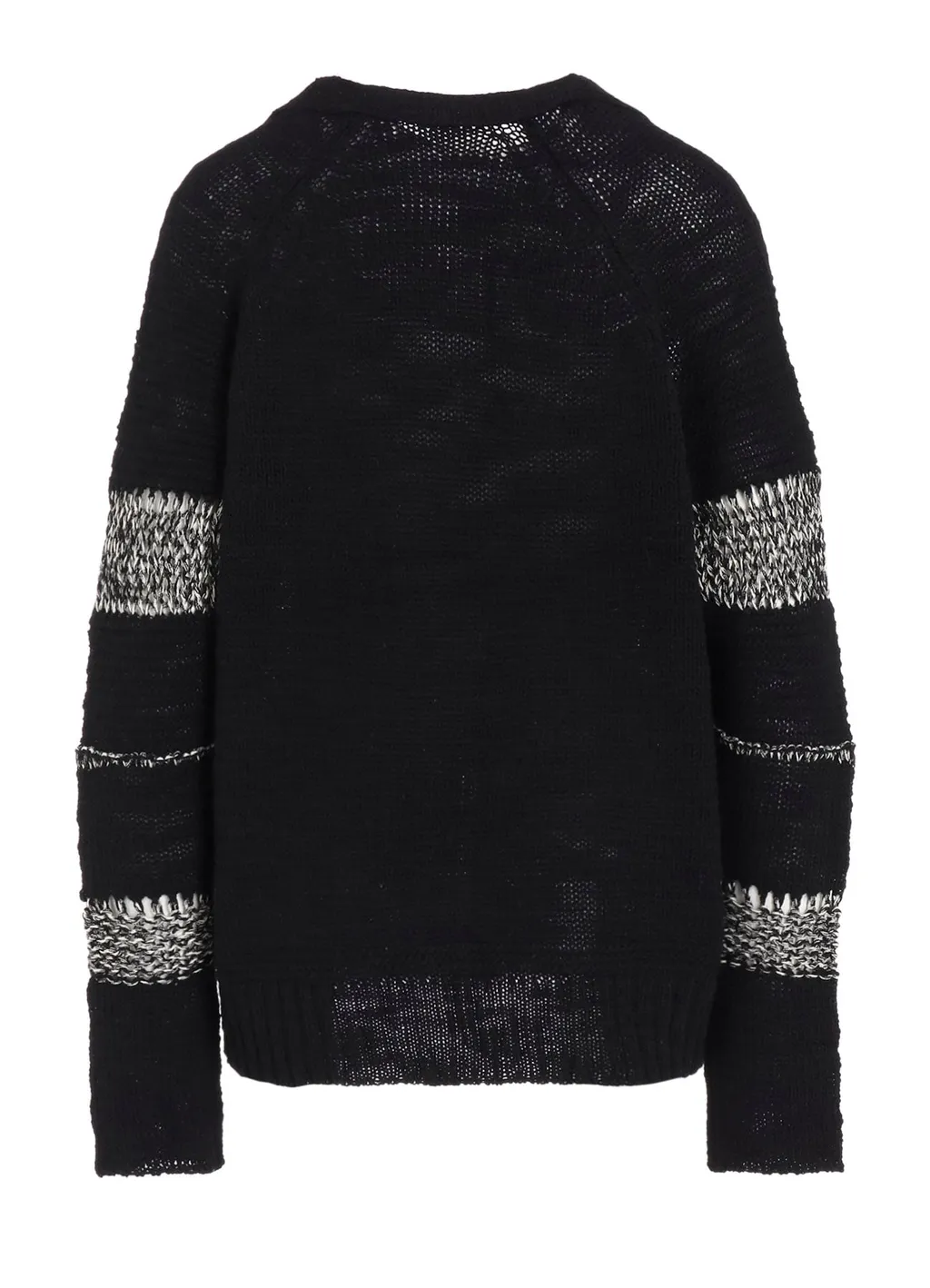 Plain Stitch Color Combi V Neck Cardigan