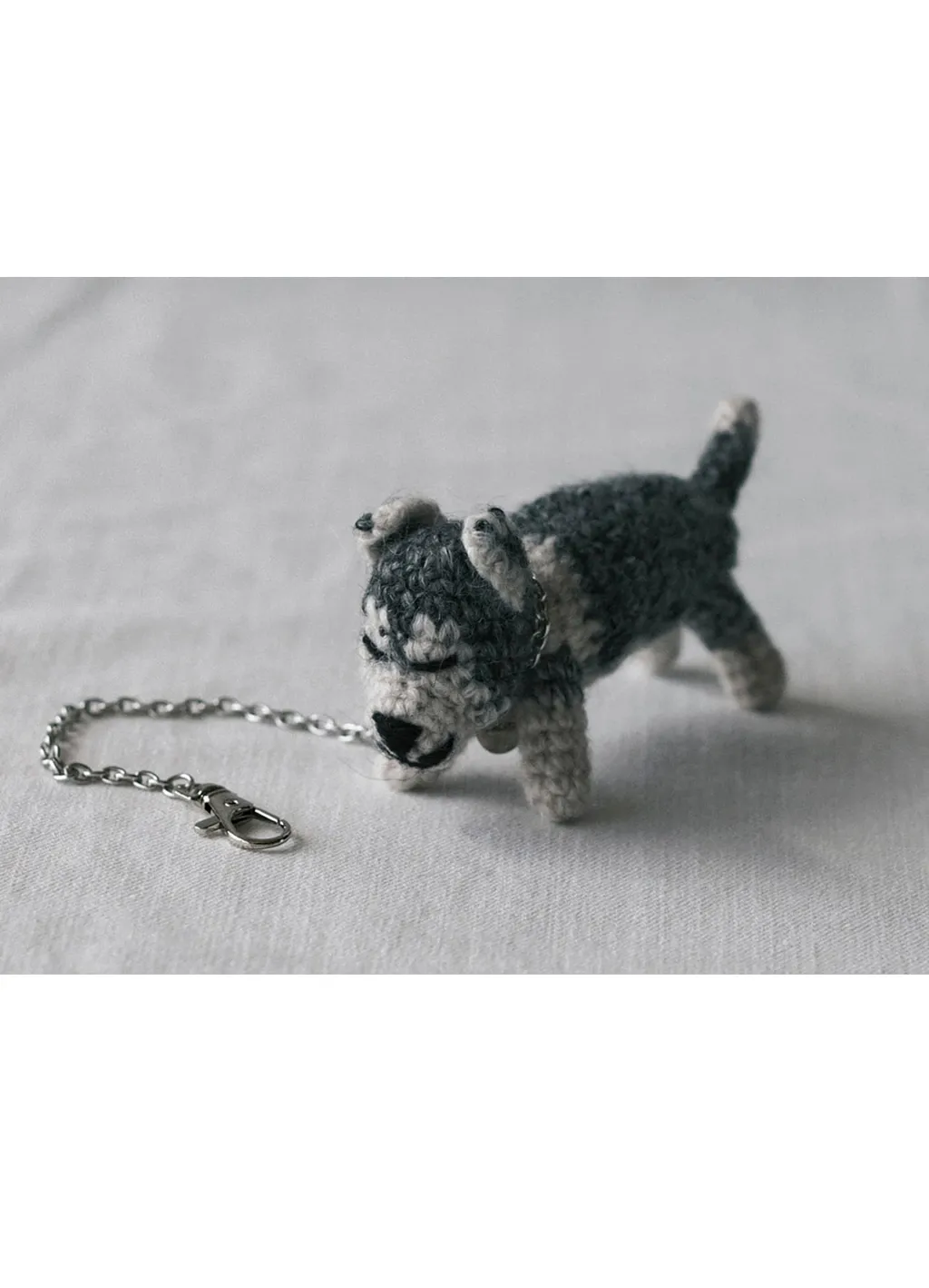 Combination Knit Knitted Key Charm With Chain