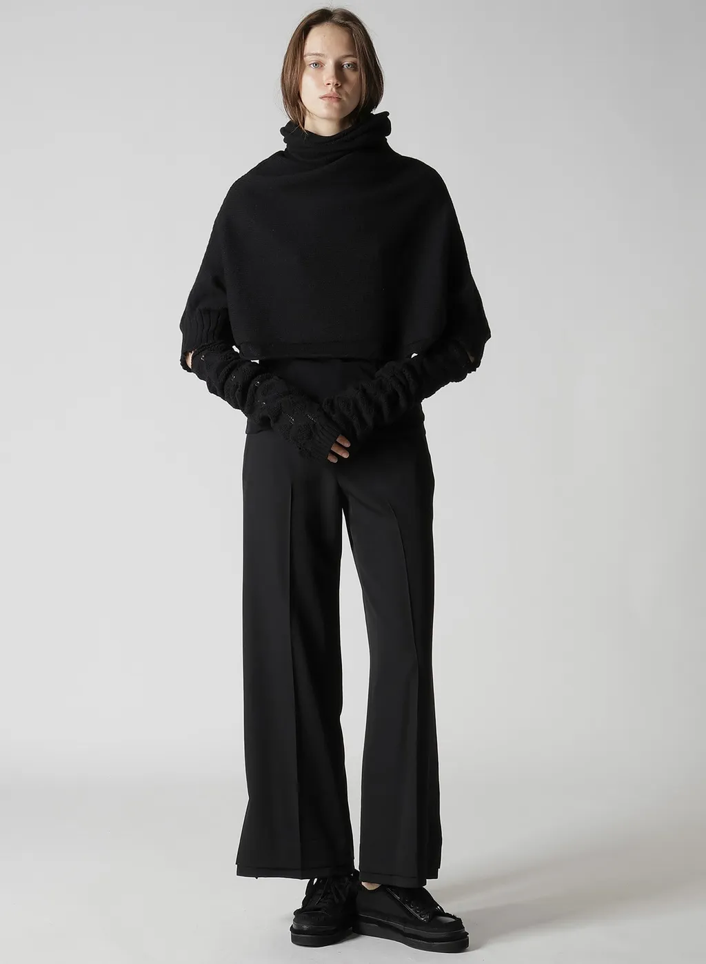 7G Plain Stitch Links Cropped Hn Po W/Arm Warmers