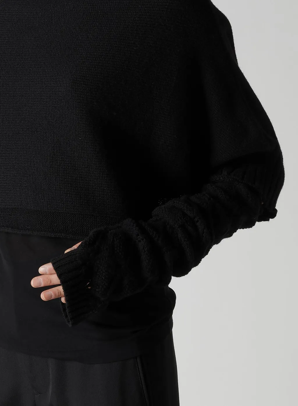 7G Plain Stitch Links Cropped Hn Po W/Arm Warmers