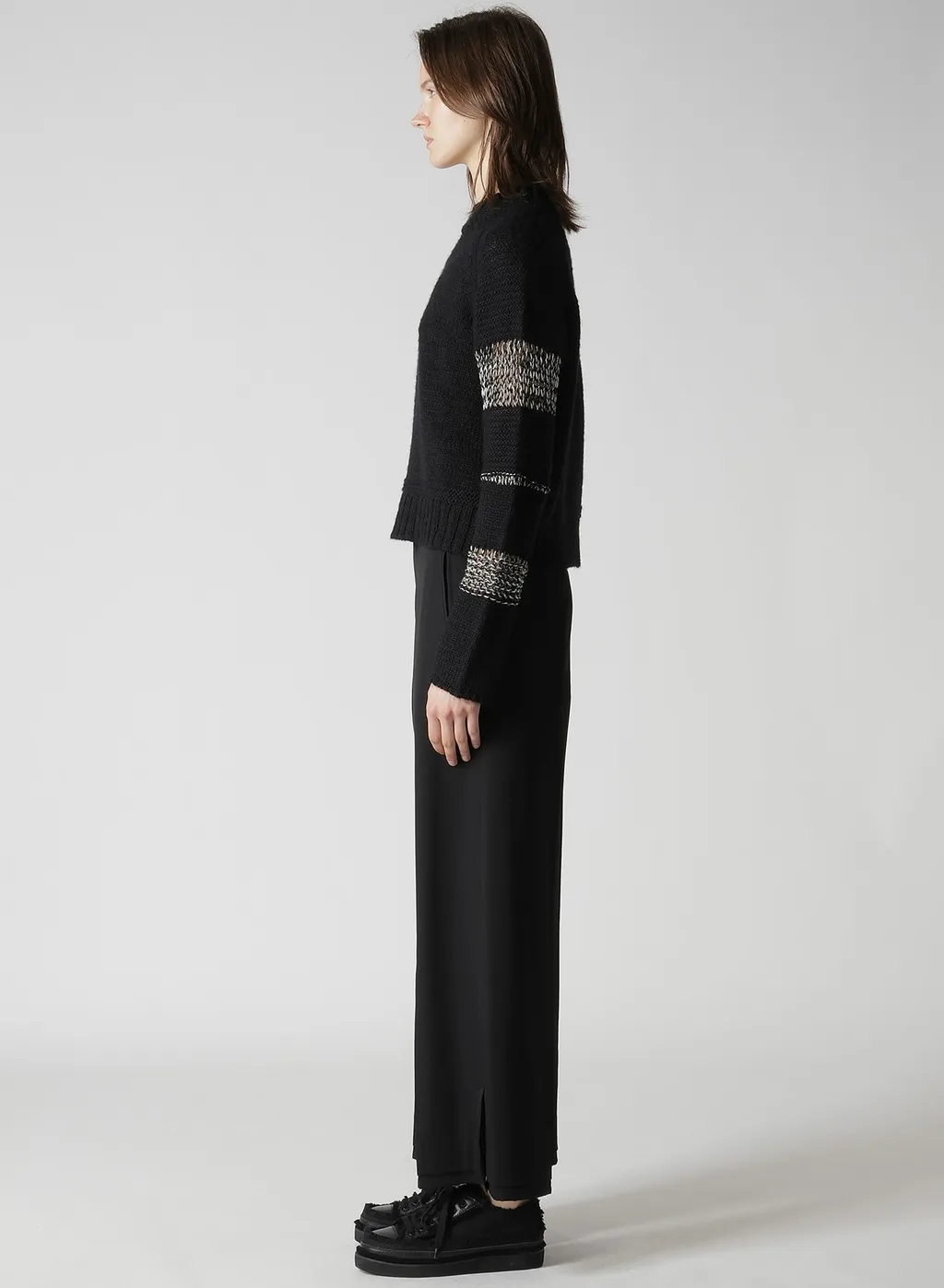 Plain Stitch Color Combi Round Neck Po