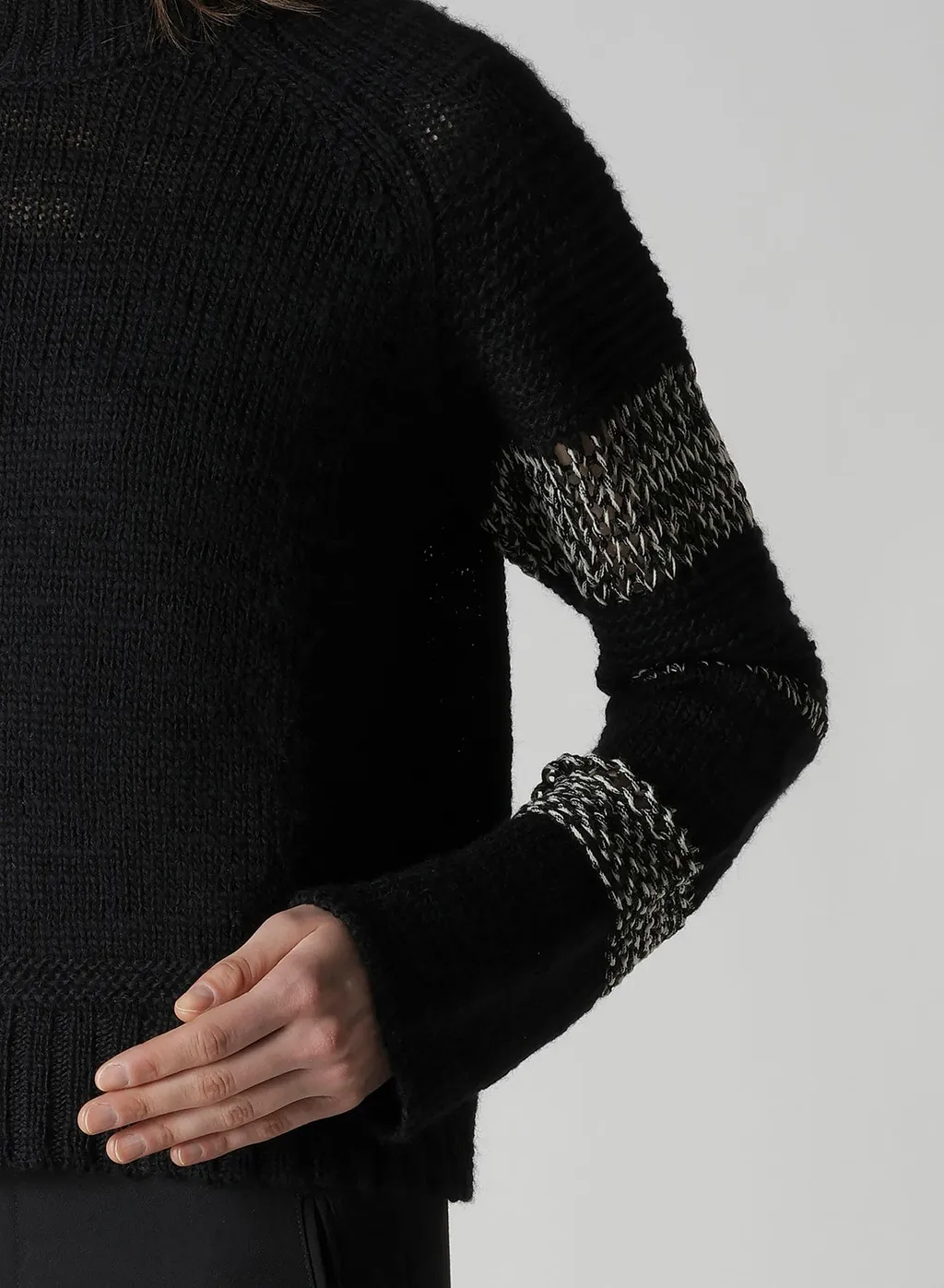 Plain Stitch Color Combi Round Neck Po