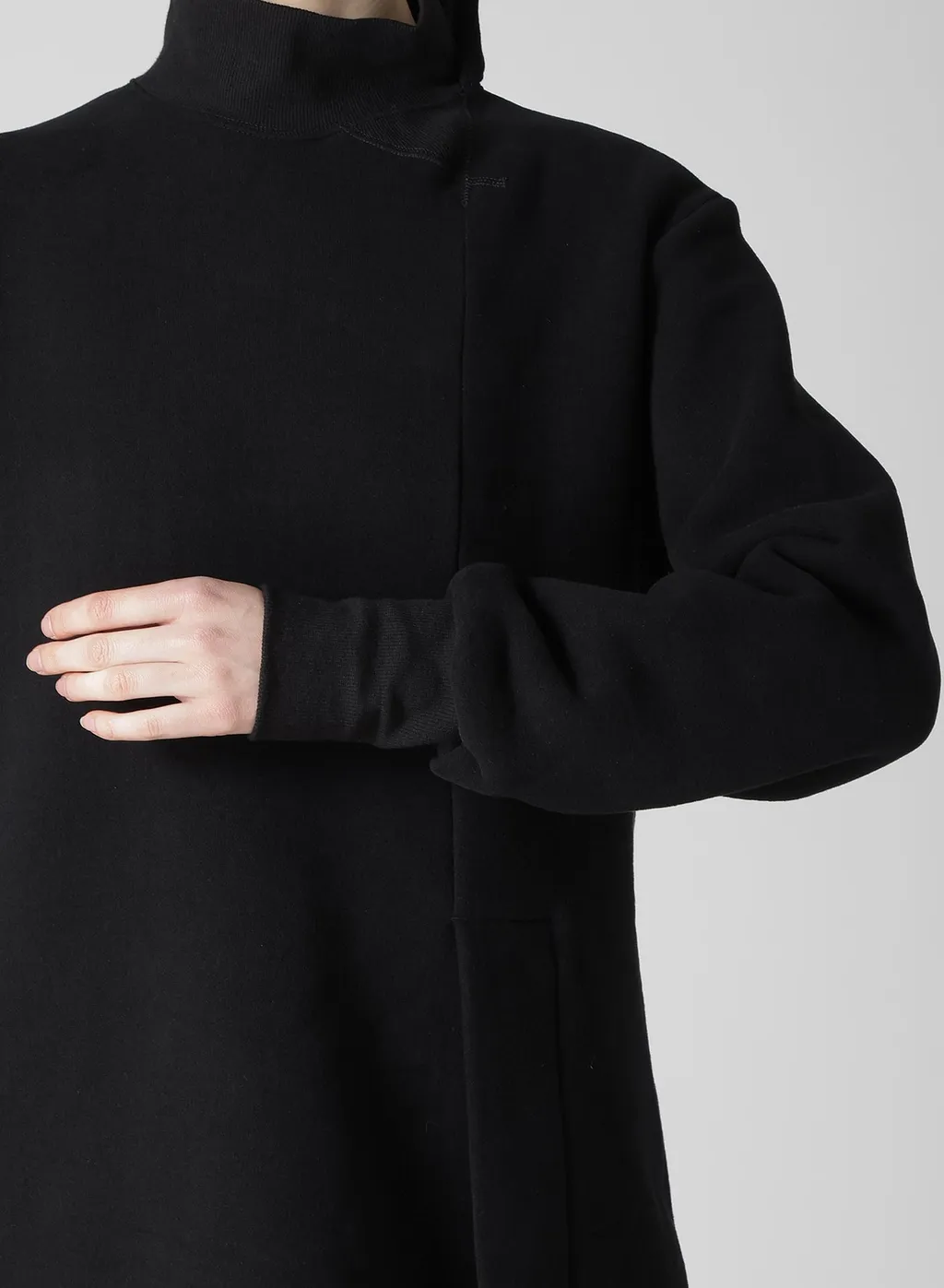 Liy/C Brushed French Terry Paneled High-Neck Pullover