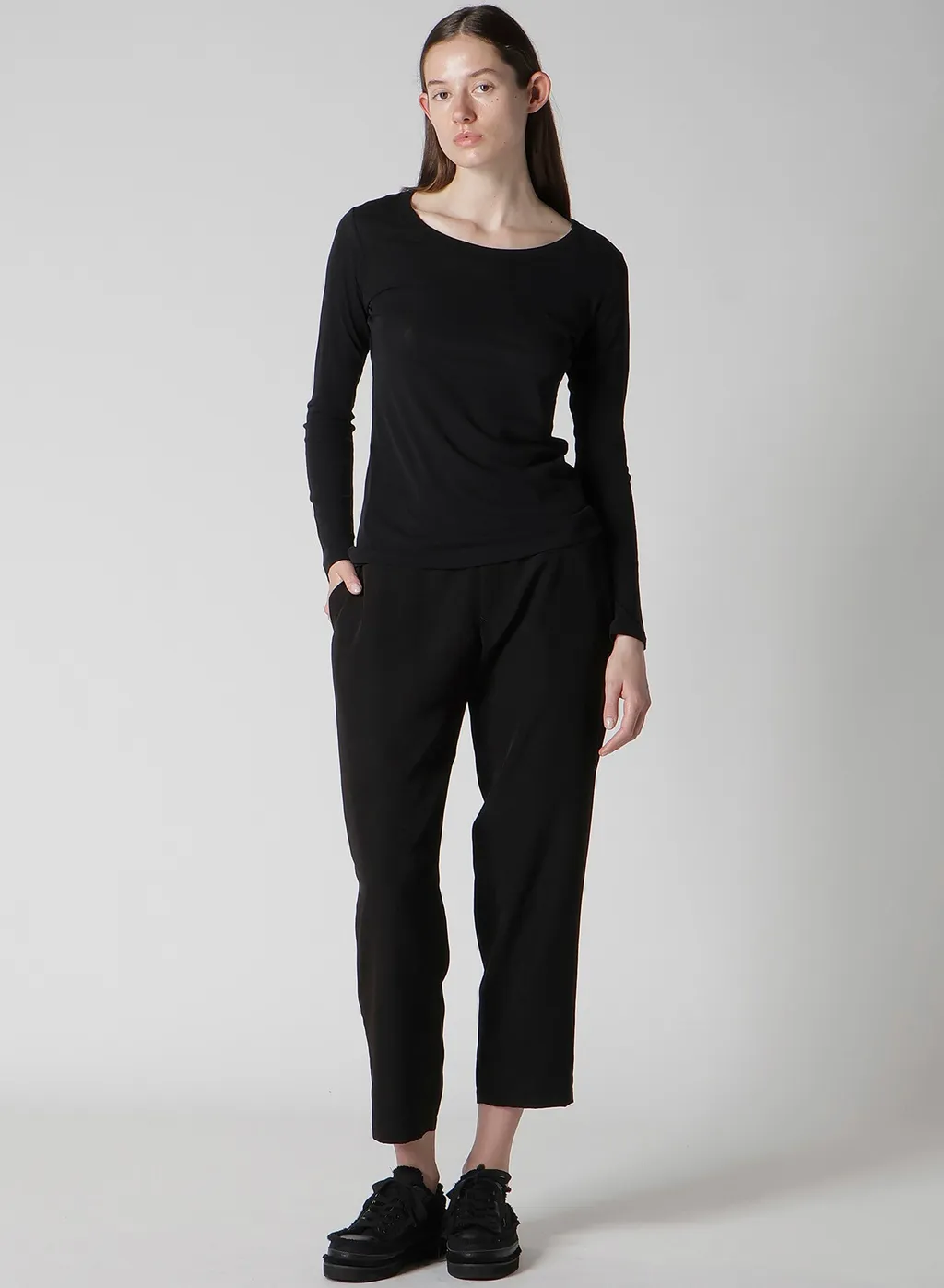 High Twisted Jersey Long Slv Round Neck T
