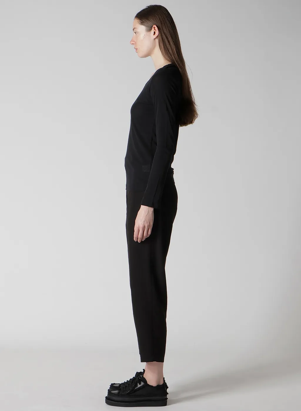 High Twisted Jersey Long Slv Round Neck T