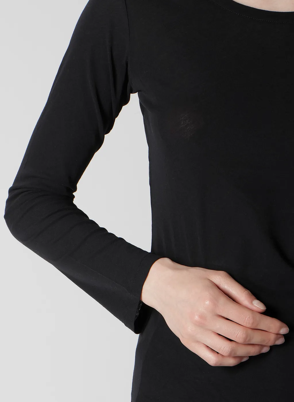 High Twisted Jersey Long Slv Round Neck T