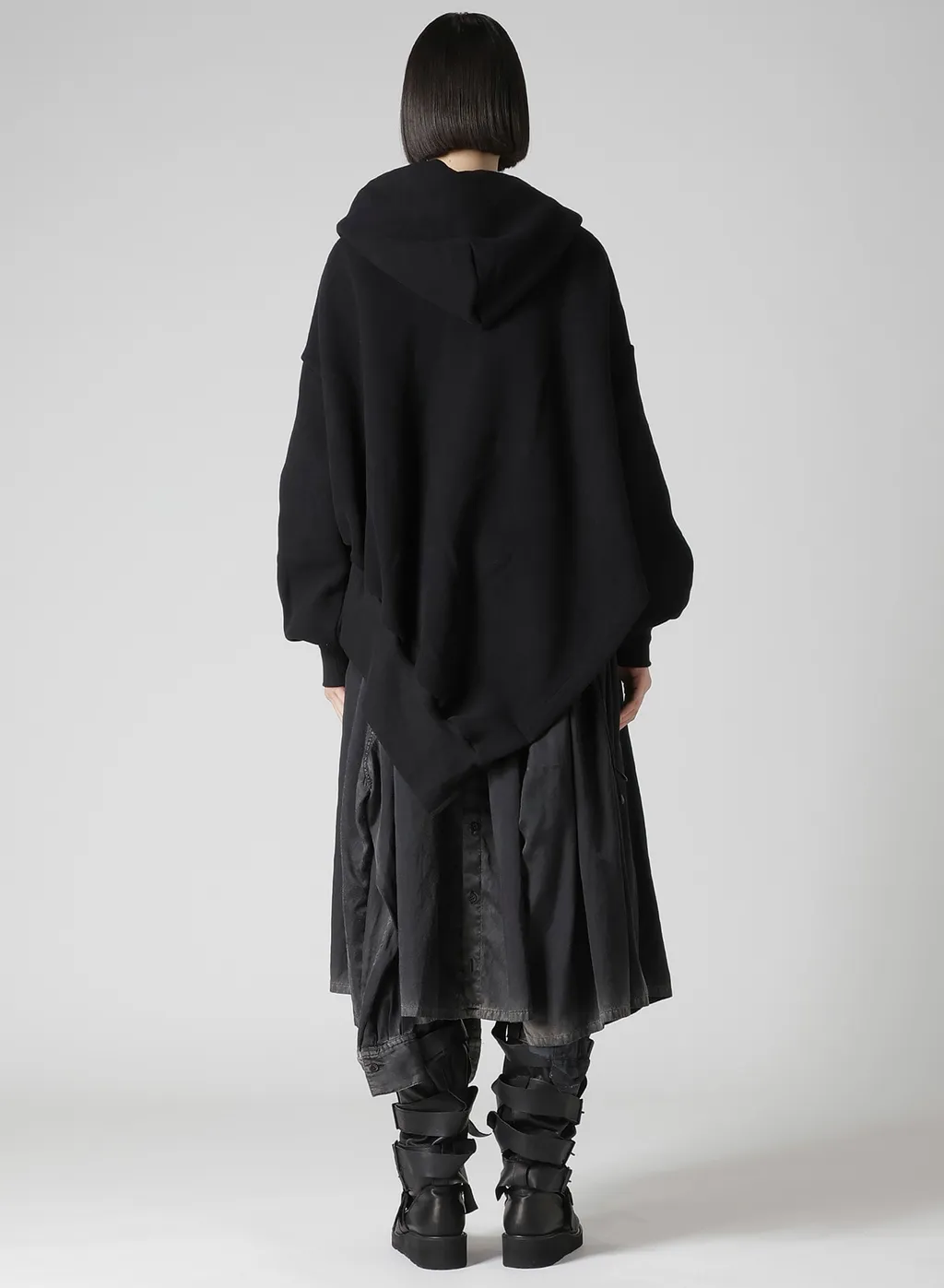Liy/C Brushed French Terry Unbalanced Hoodie A