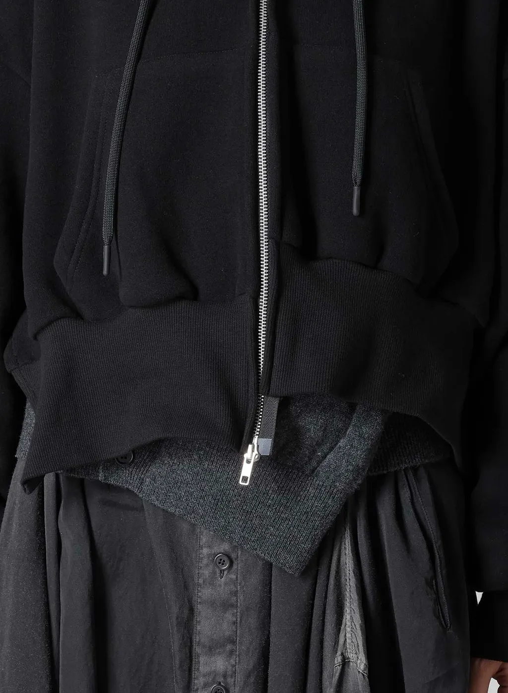 Liy/C Brushed French Terry Unbalanced Hoodie A