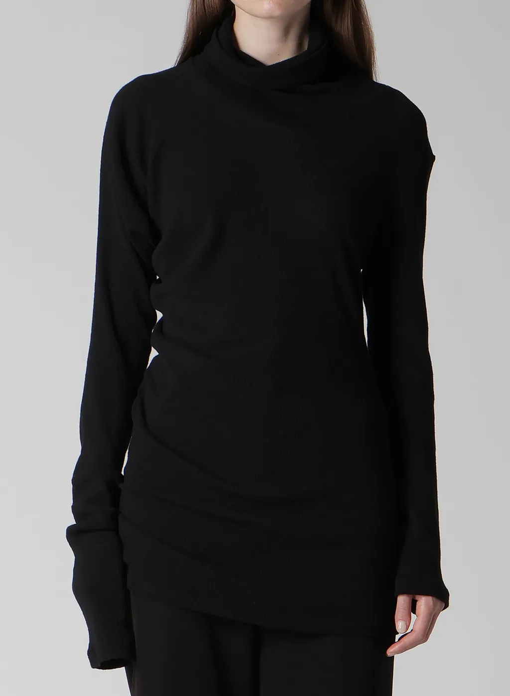 High Twisted Links Draped Turtle Neck Po