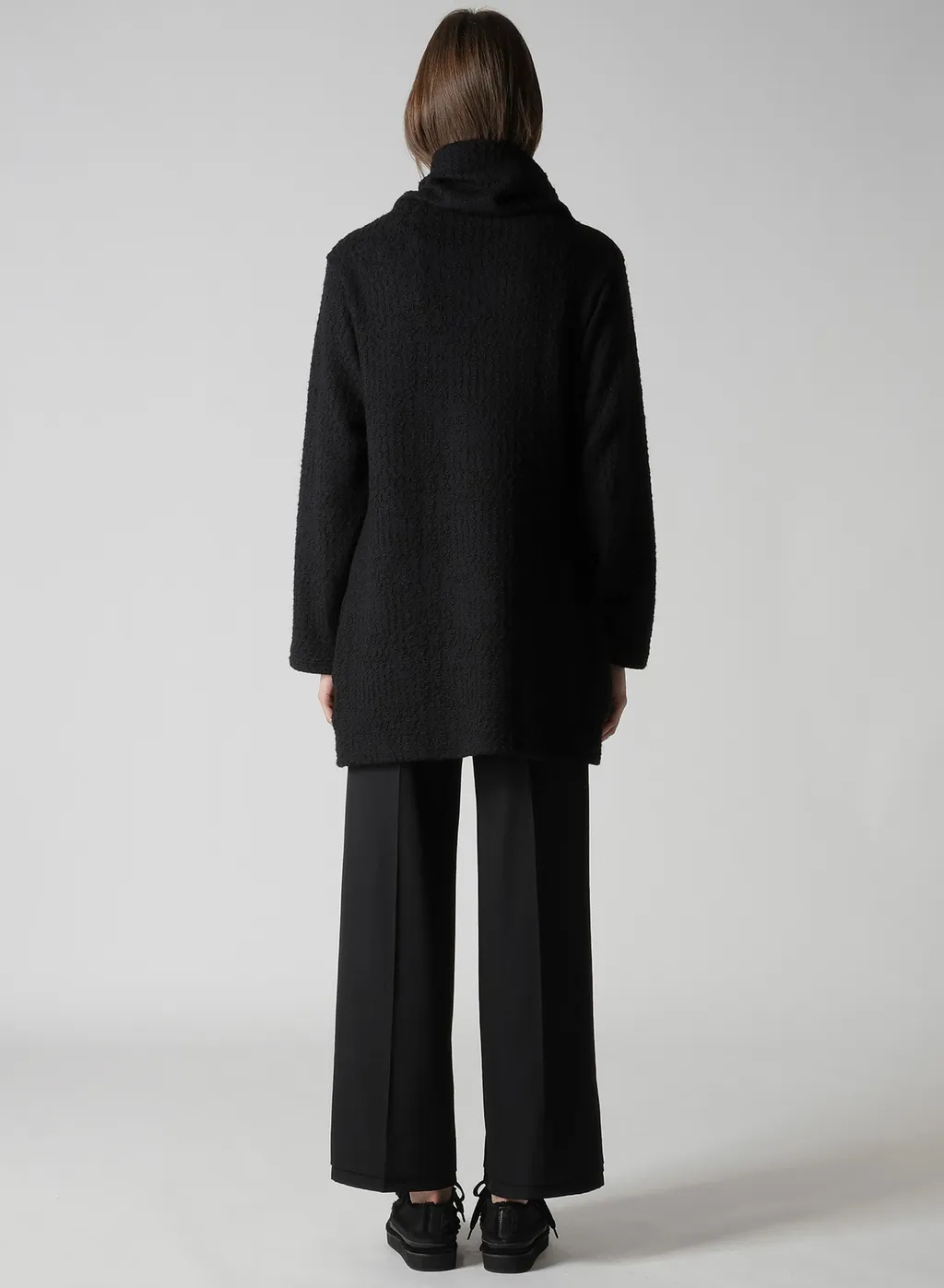 Crushed Glen Check High Neck Cardigan