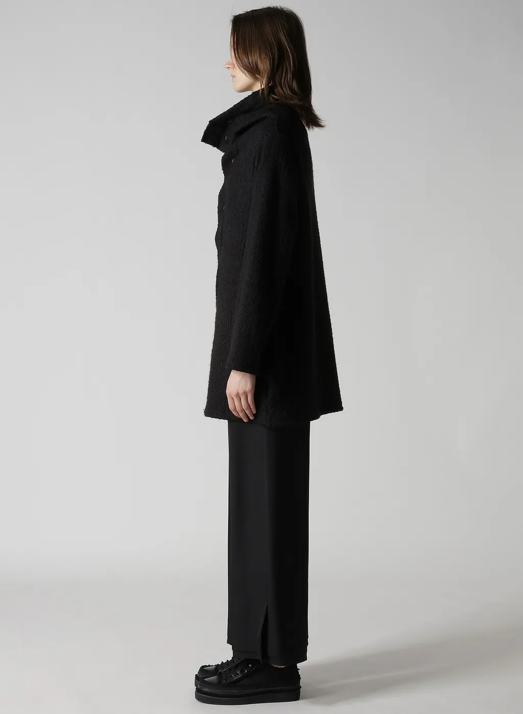 Crushed Glen Check High Neck Cardigan