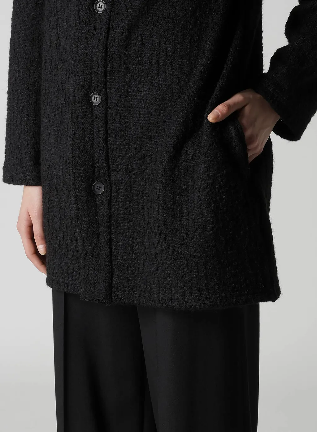 Crushed Glen Check High Neck Cardigan