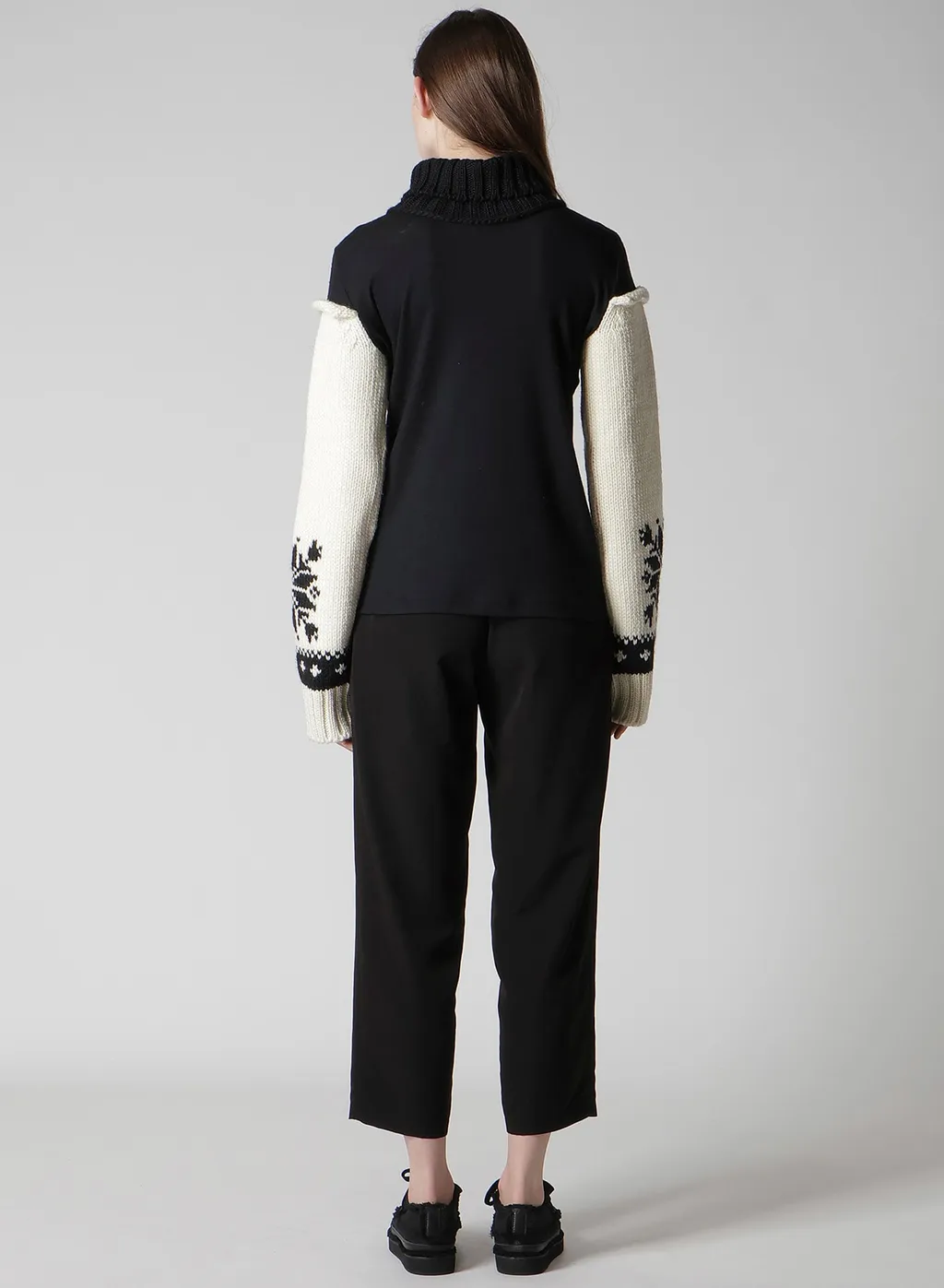 Wool Interlock Snow Pattern High Neck Po