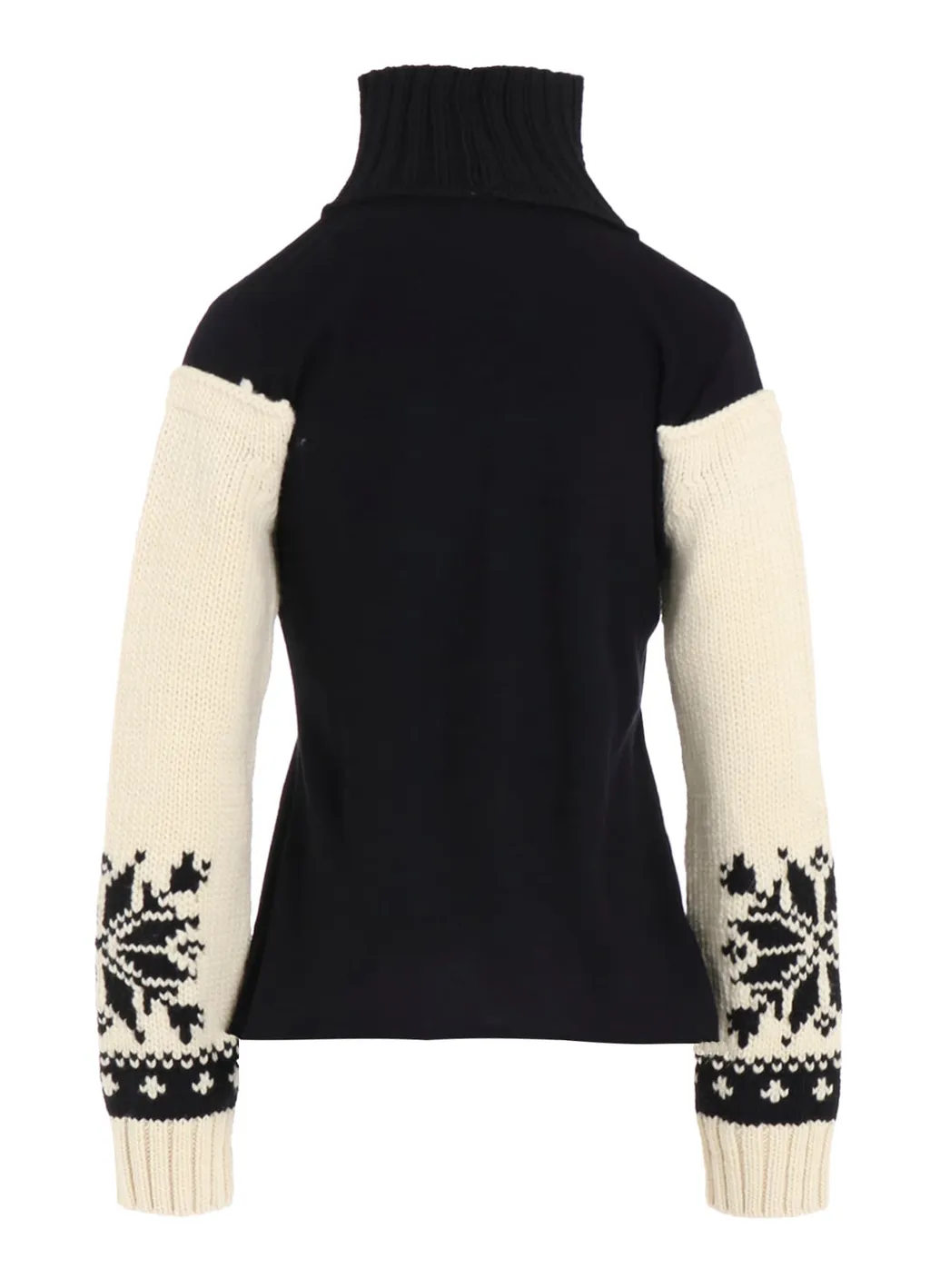 Wool Interlock Snow Pattern High Neck Po