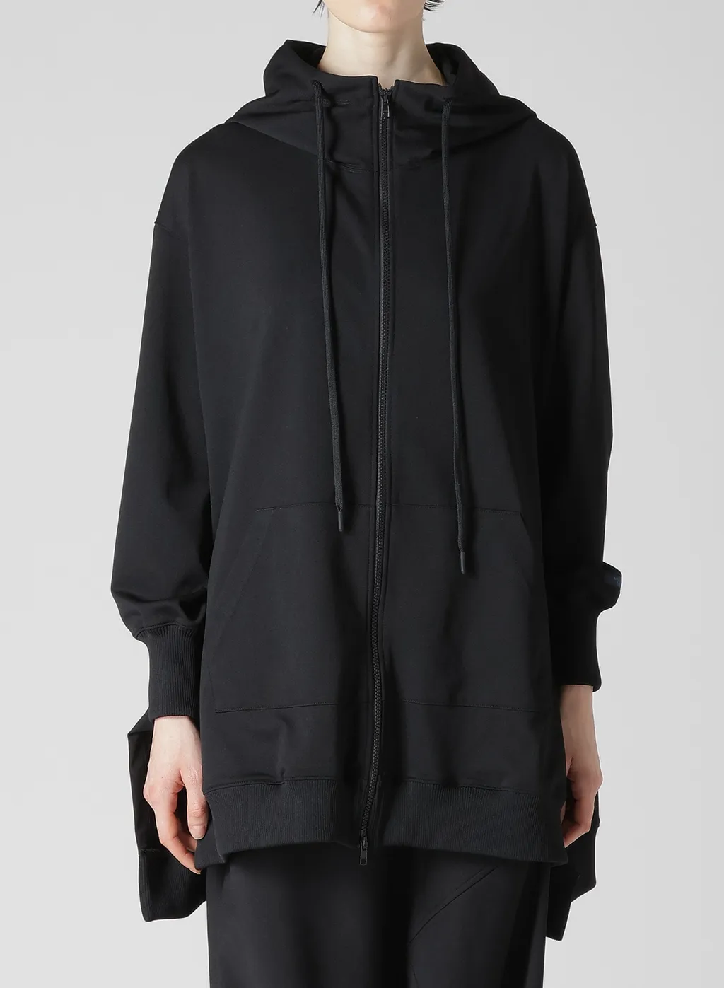 Pe Jersey Twill Unbalanced Hoodie B