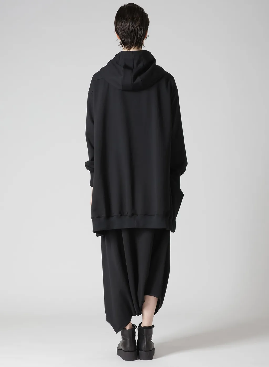 Pe Jersey Twill Unbalanced Hoodie B