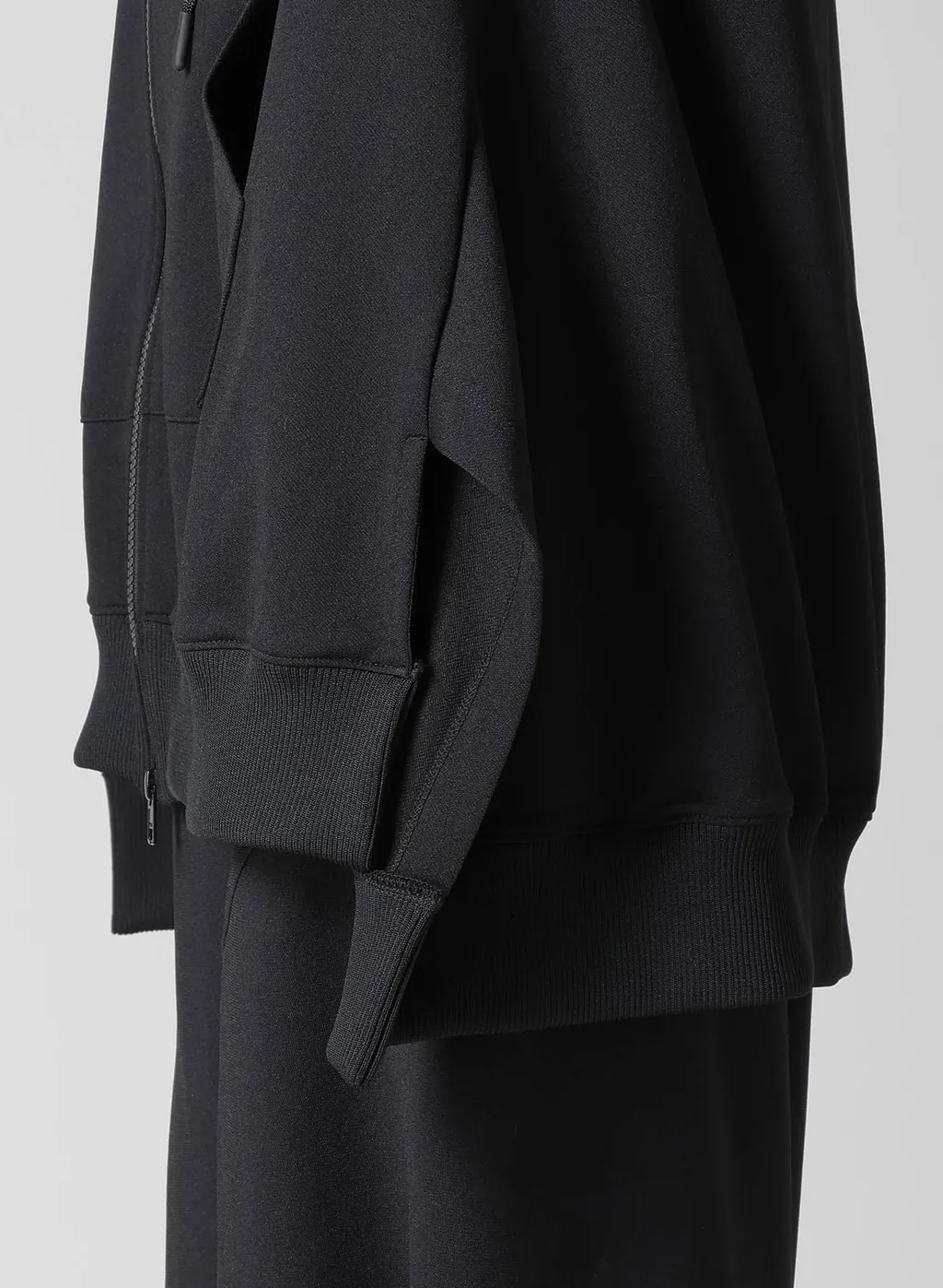 Pe Jersey Twill Unbalanced Hoodie B