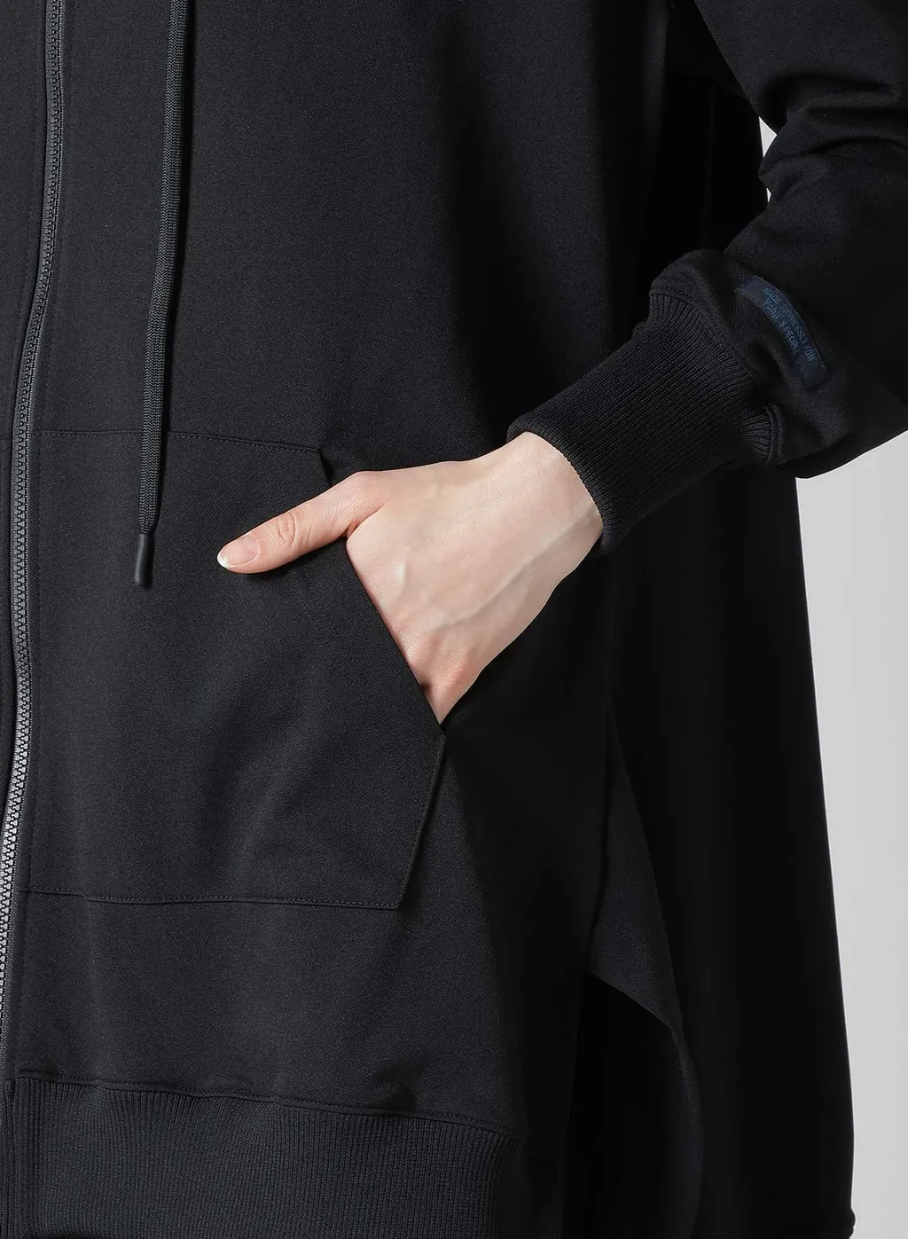 Pe Jersey Twill Unbalanced Hoodie B