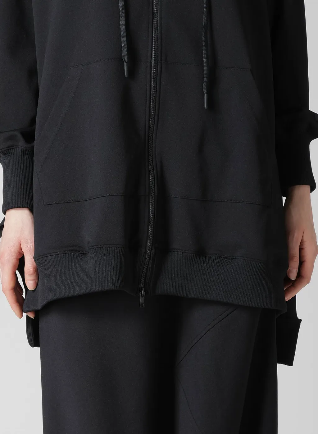 Pe Jersey Twill Unbalanced Hoodie B
