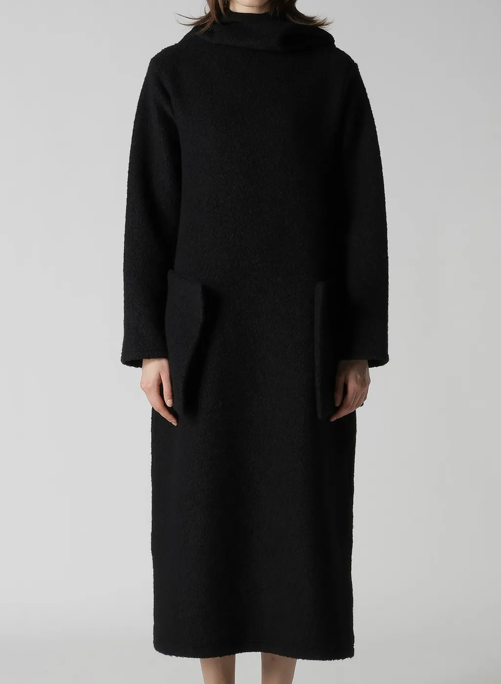 Wool Sheep Pile High Neck Dress