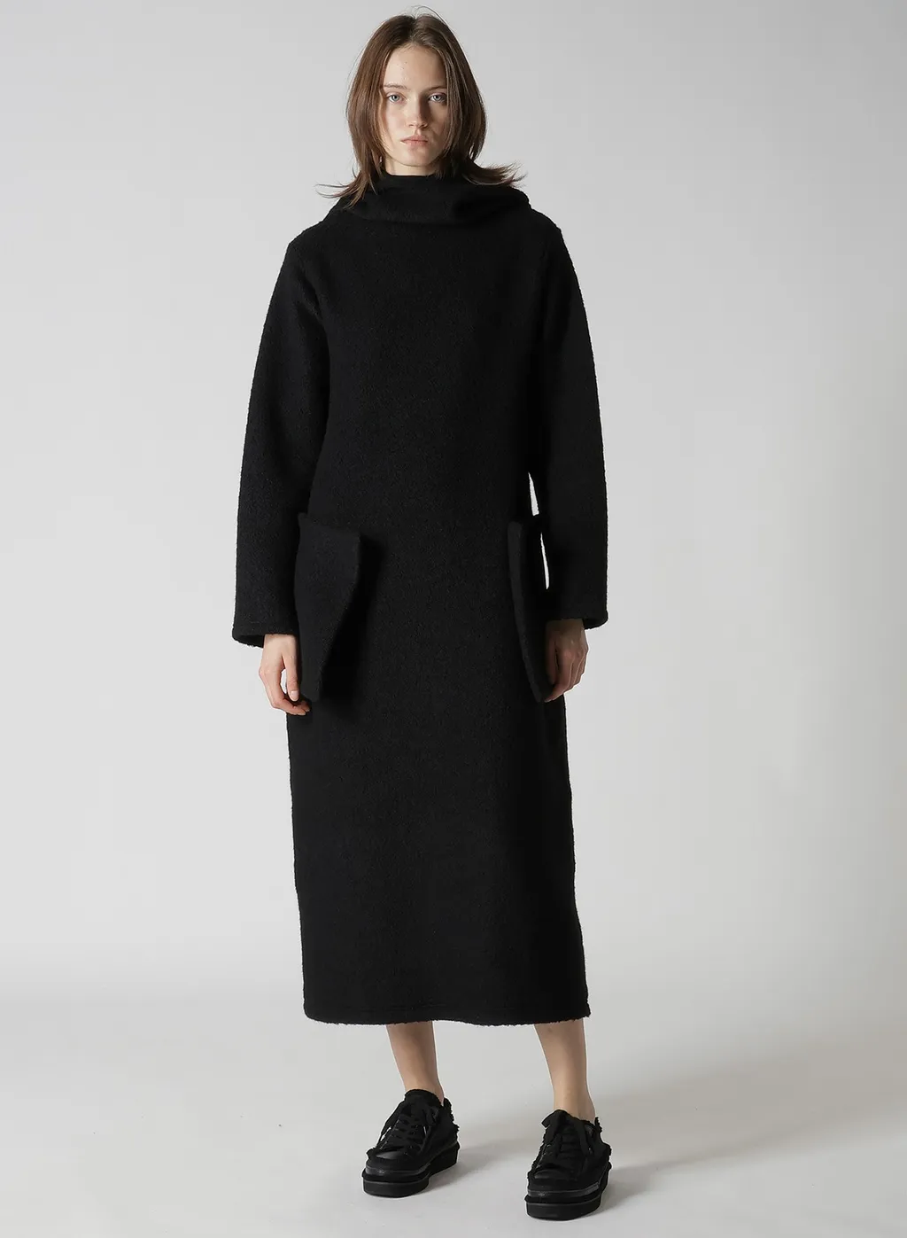 Wool Sheep Pile High Neck Dress