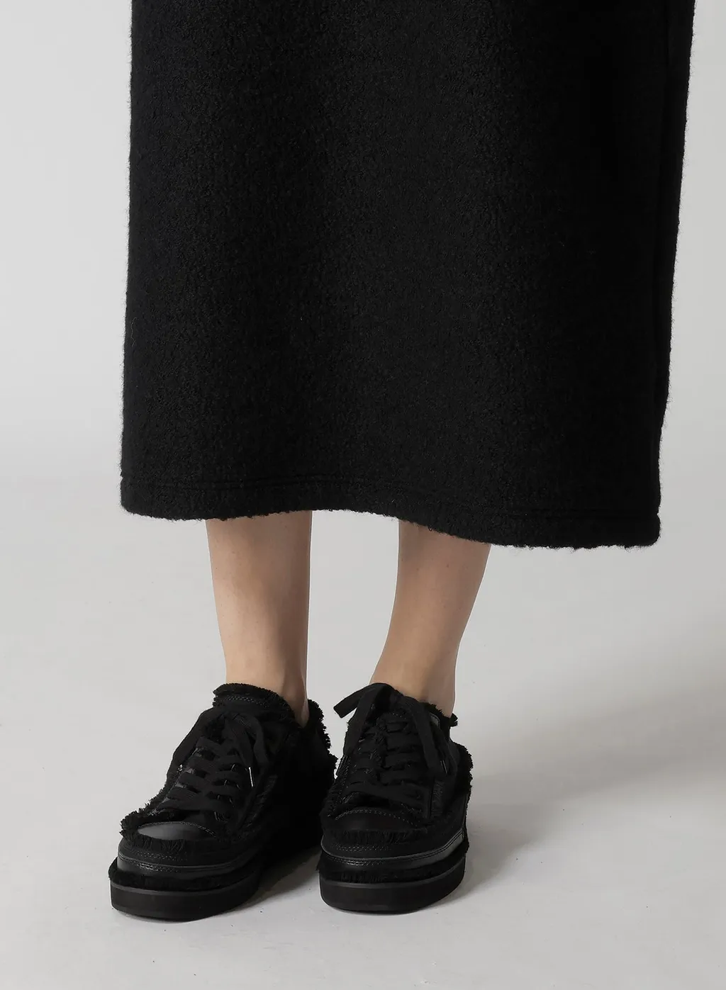 Wool Sheep Pile High Neck Dress