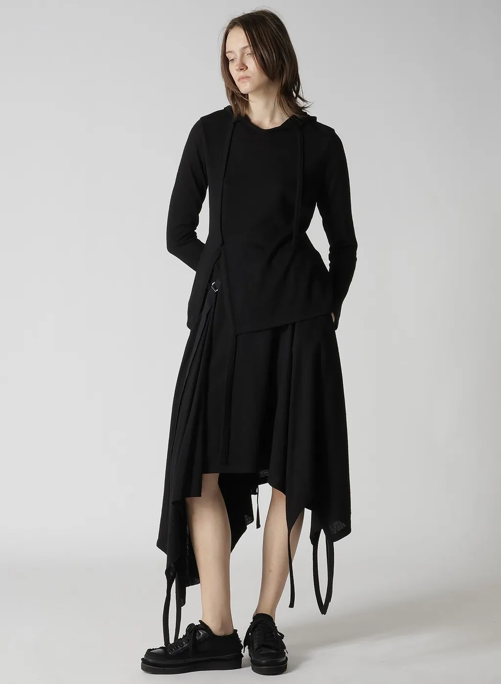 Wool Light Milling Single Strap Hoodie Po