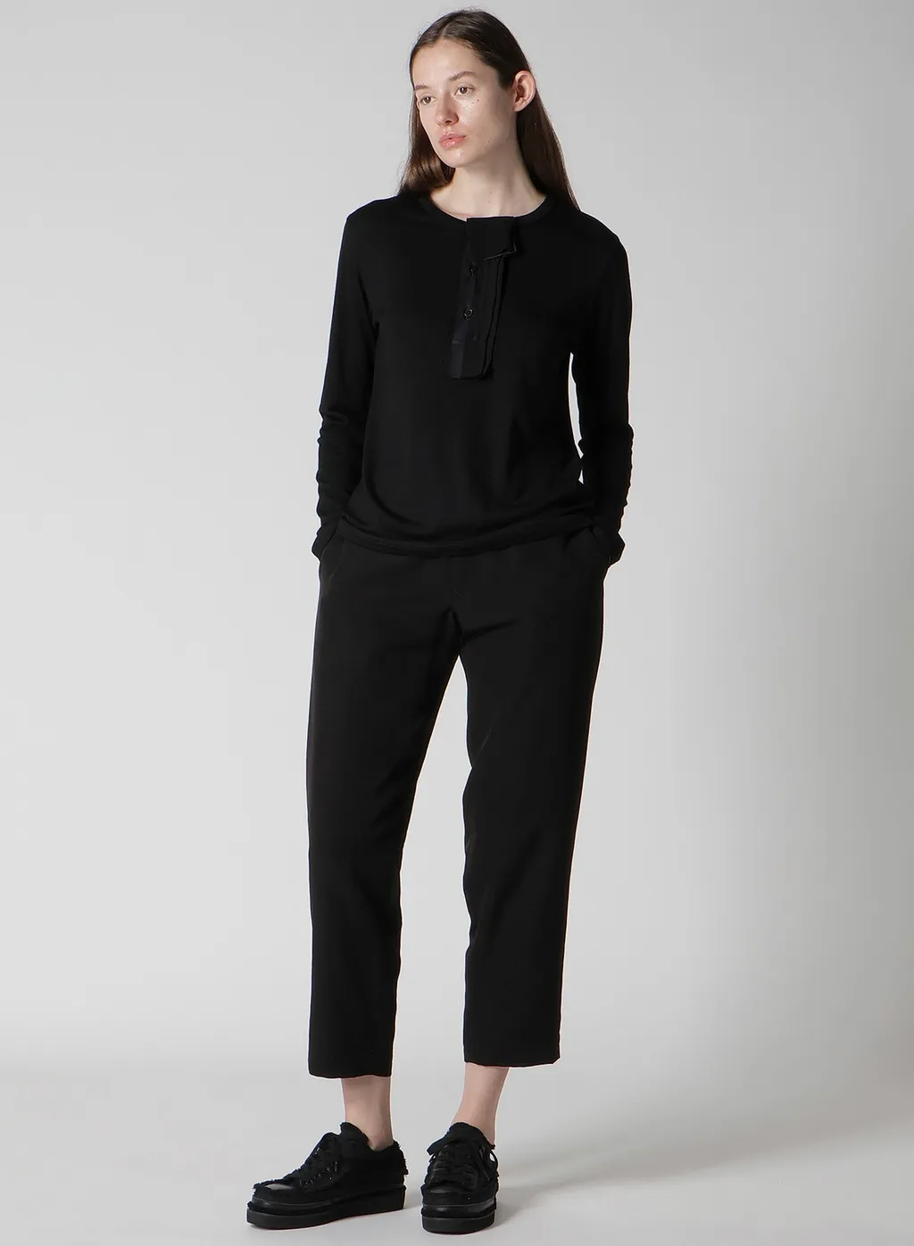 Wool Single Jersey Henley Neck Po