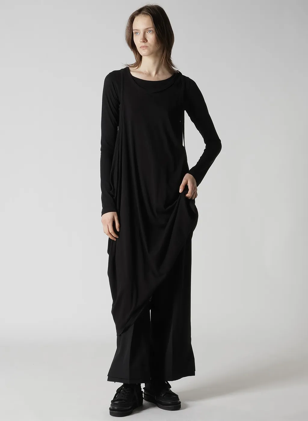 C Angora Cashmere Single Jersey Draped Dress