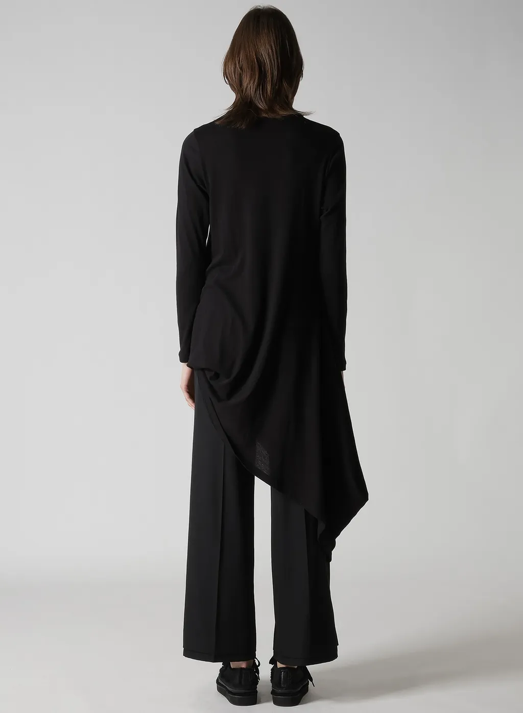 C Angora Cashmere Single Jersey R Draped Round Neck Po