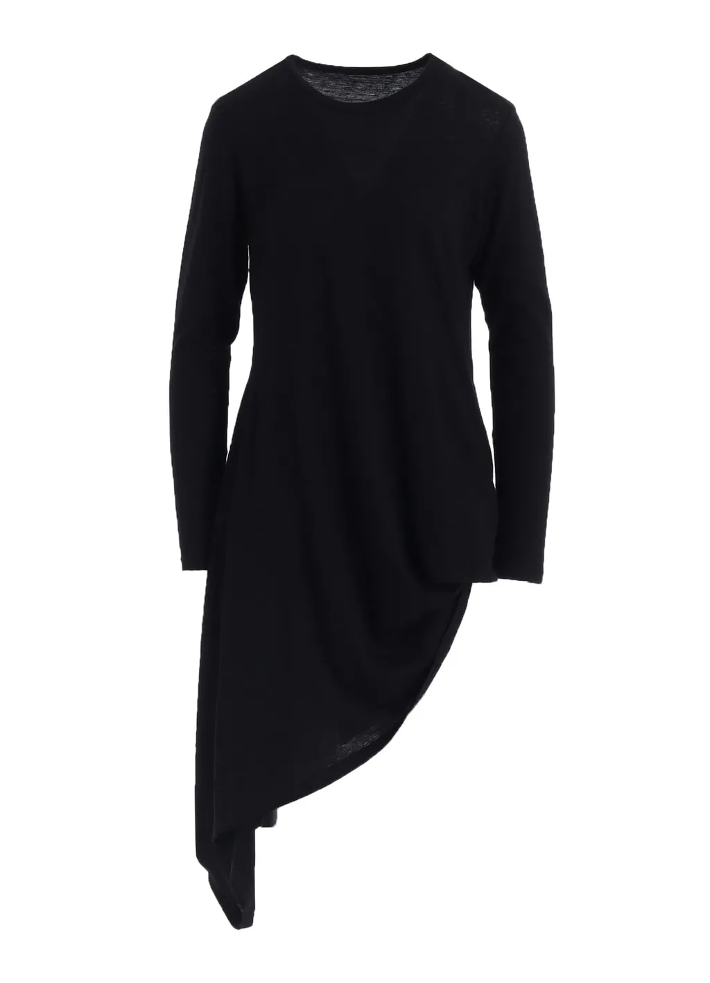 C Angora Cashmere Single Jersey R Draped Round Neck Po