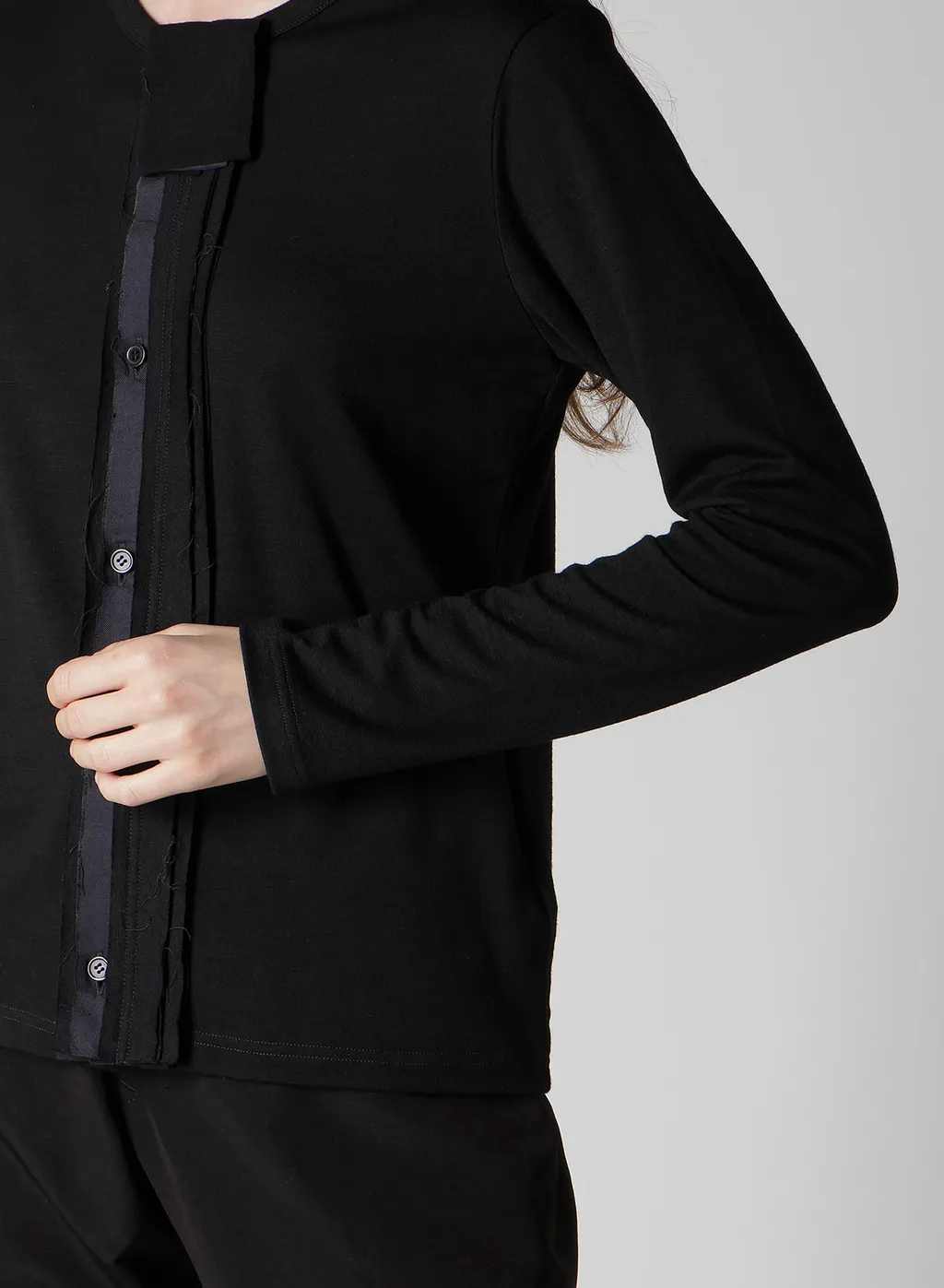 Wool Single Jersey Henley Neck Po