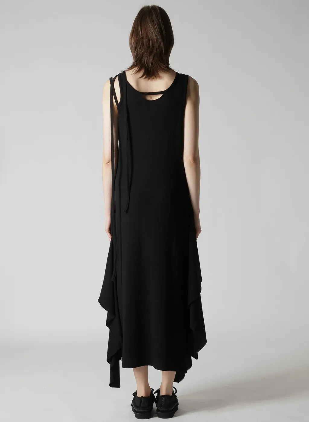 Cotton Yak Single Jersey Side Draped Strap Dress