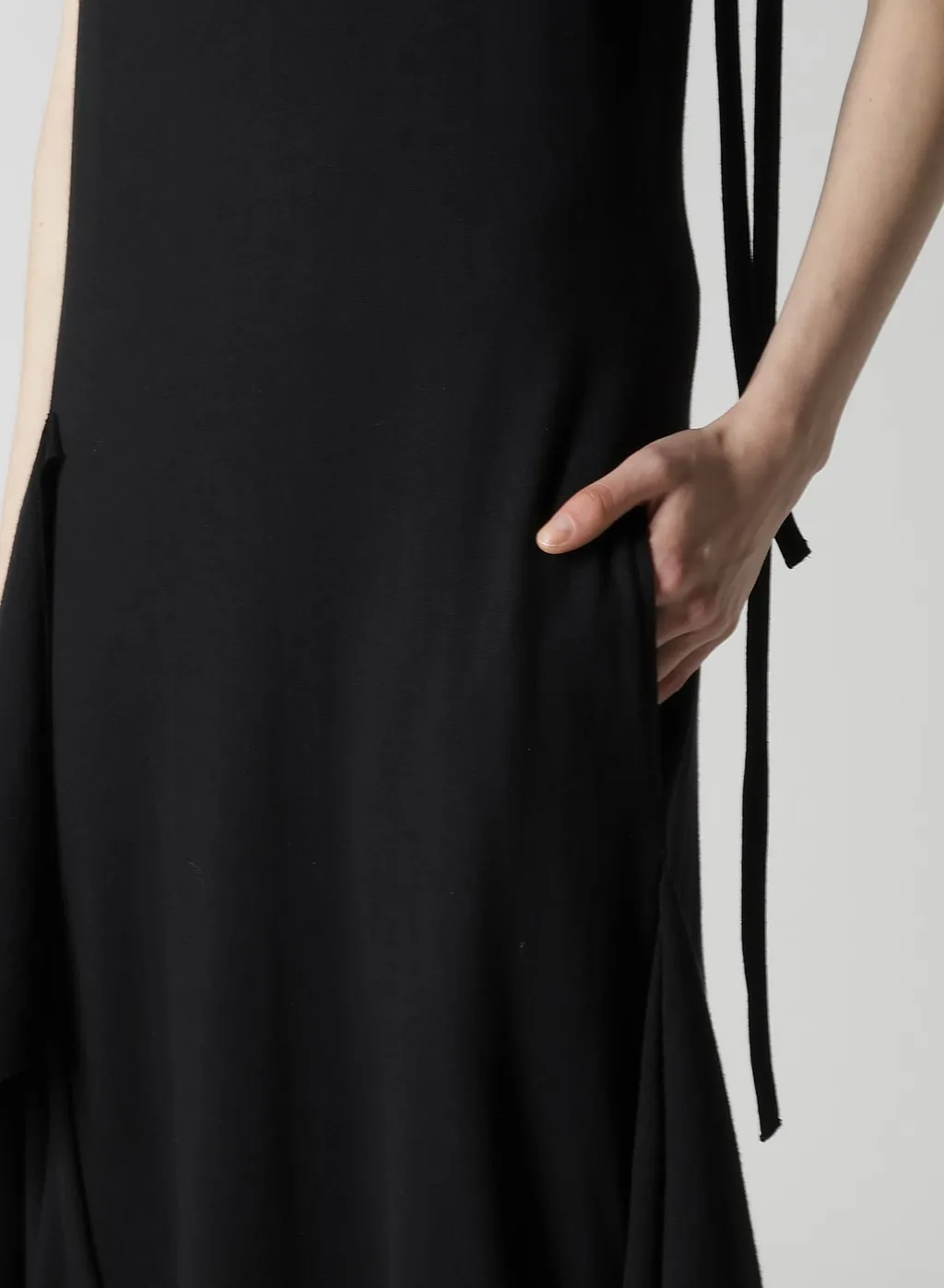 Cotton Yak Single Jersey Side Draped Strap Dress