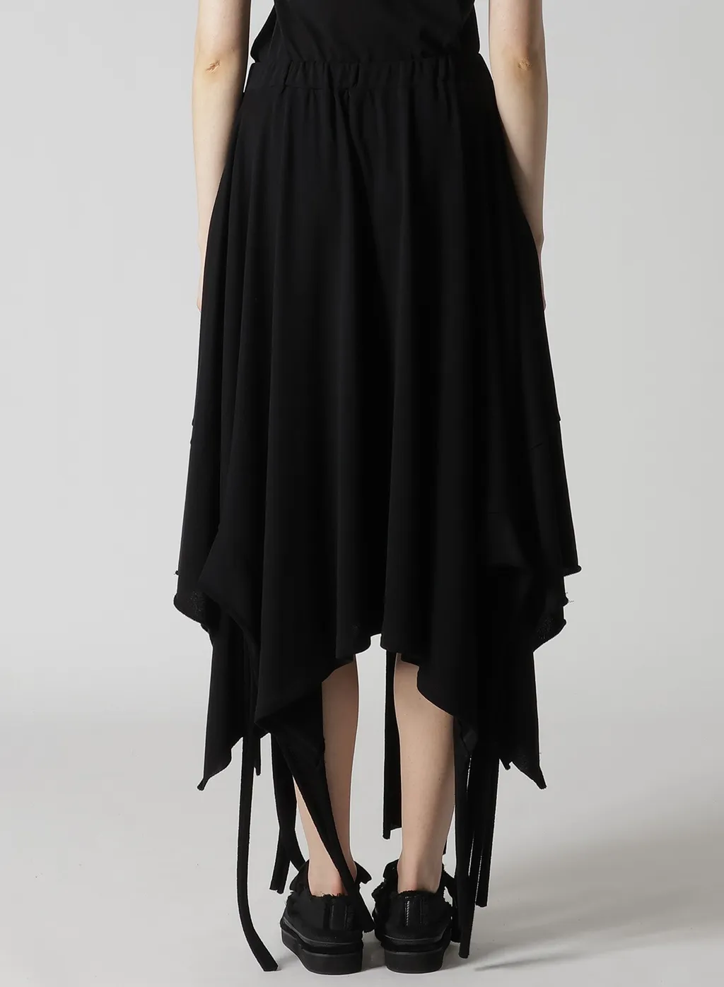 High Twisted Gauze Terry Draped Hem Skirt
