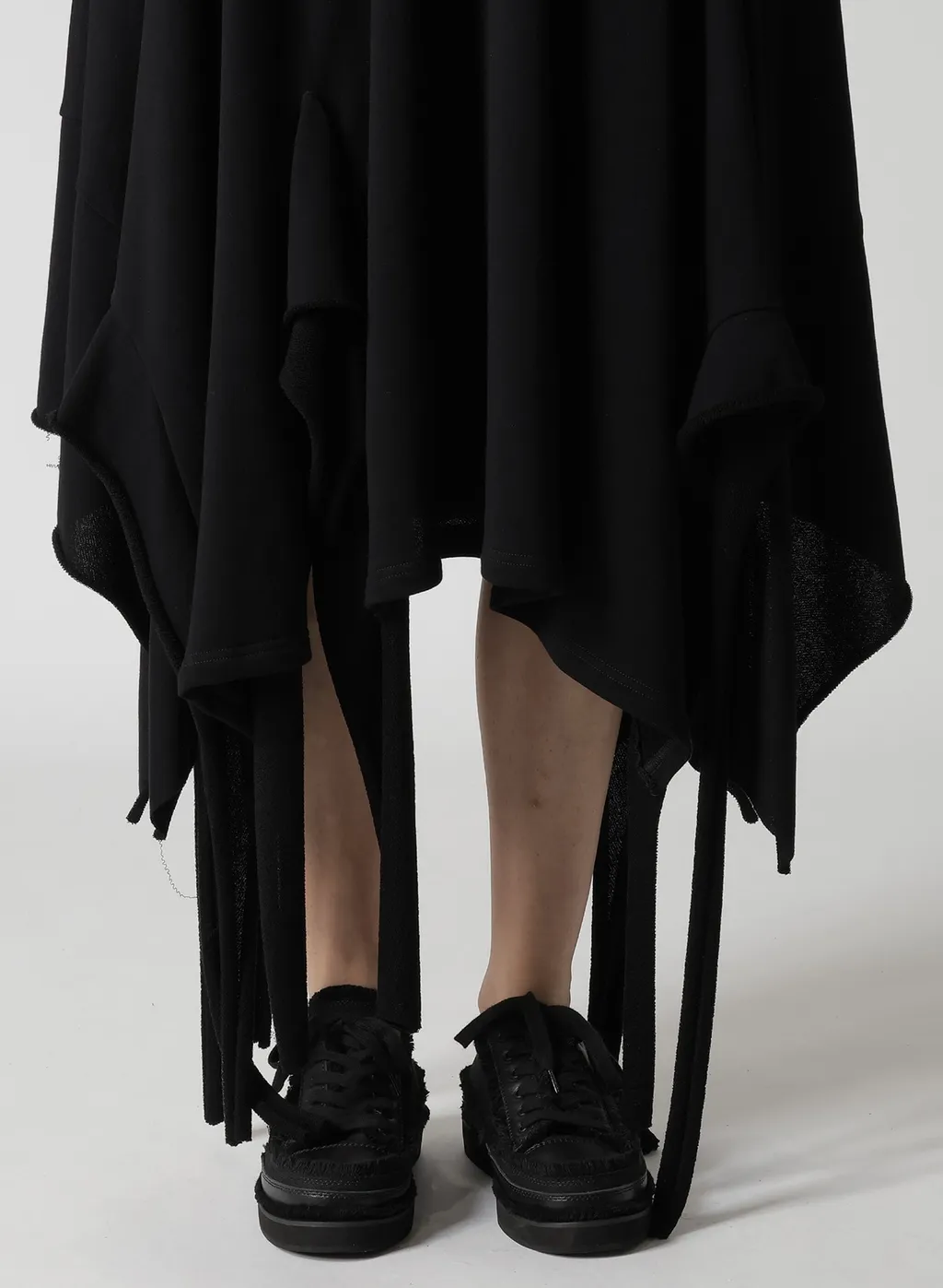 High Twisted Gauze Terry Draped Hem Skirt