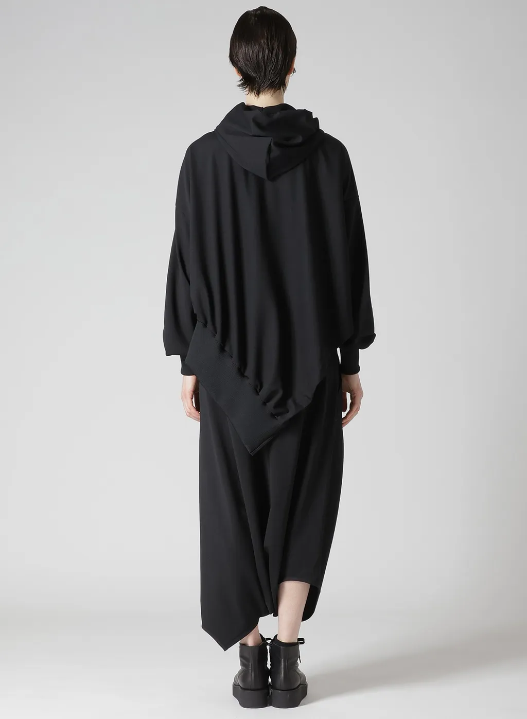Pe Jersey Twill Unbalanced Hoodie A