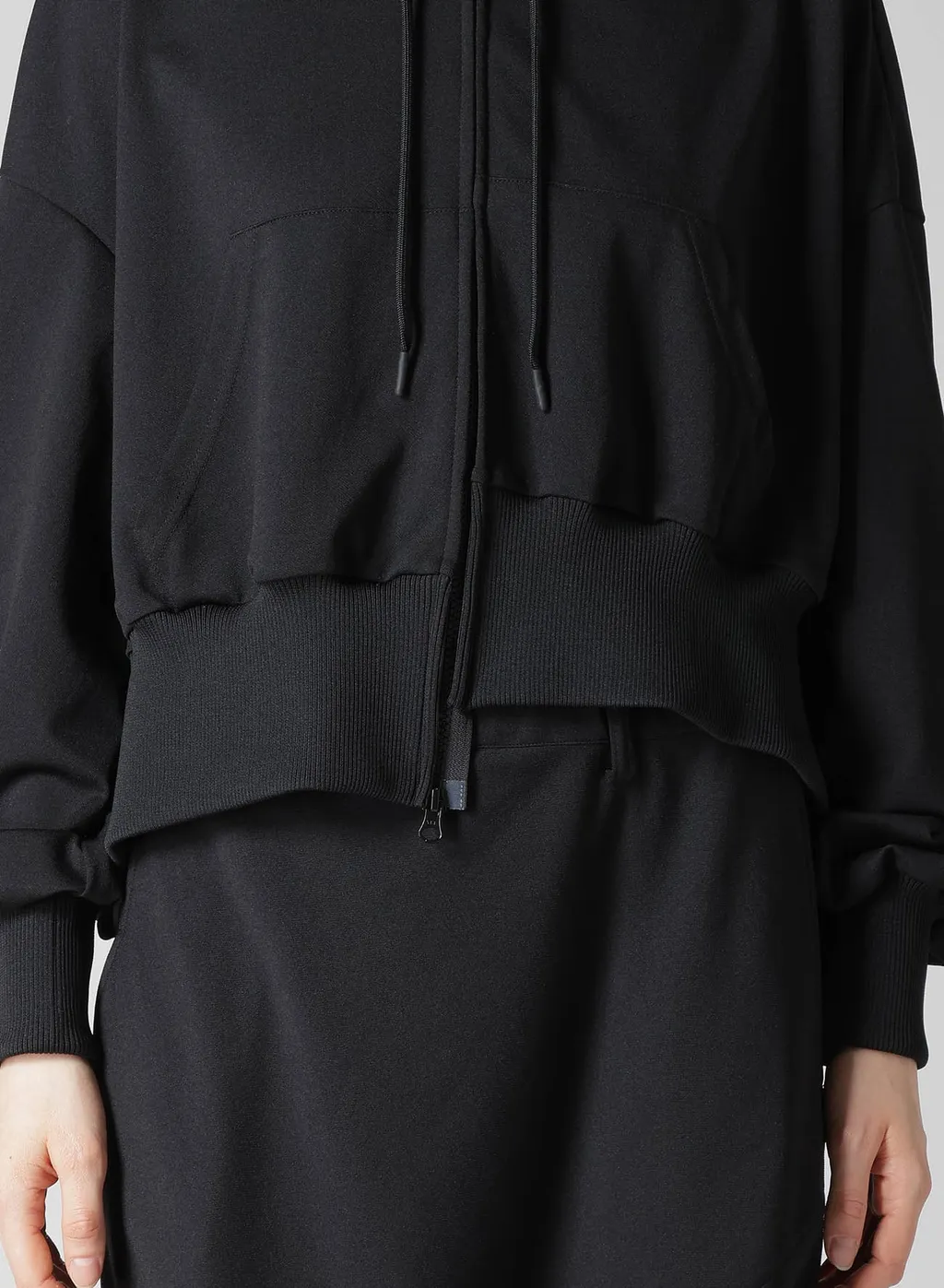 Pe Jersey Twill Unbalanced Hoodie A