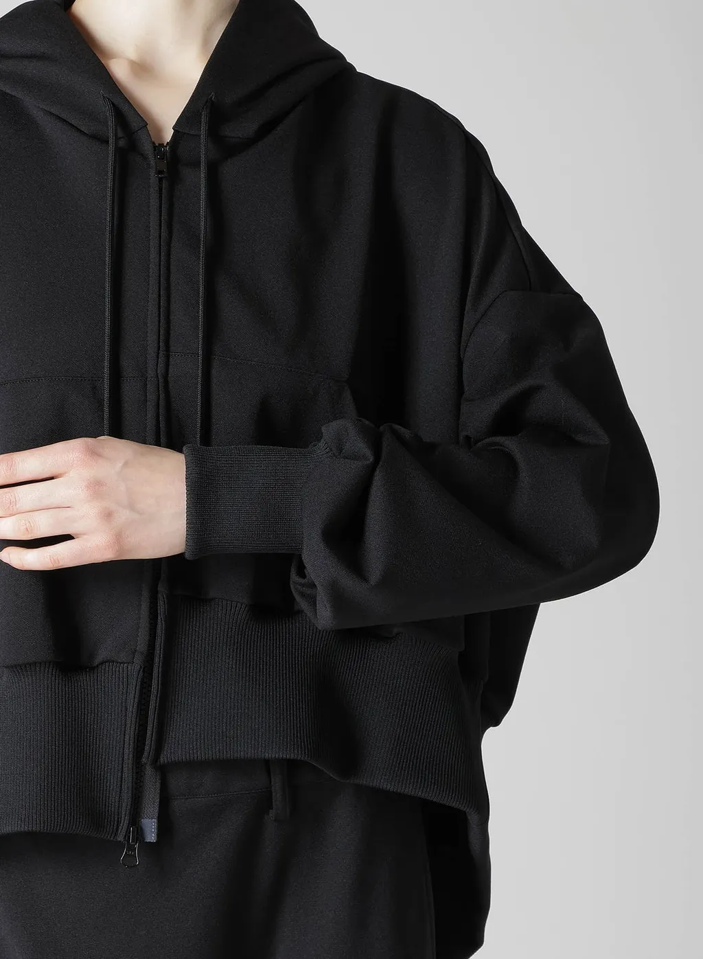 Pe Jersey Twill Unbalanced Hoodie A