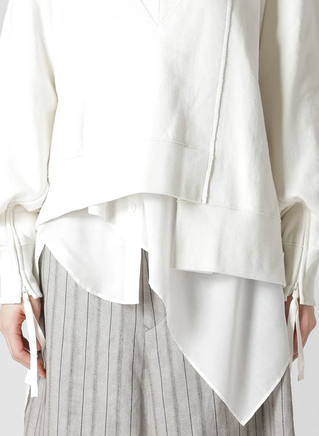 Cotton French Terry Side Zip D Pullover