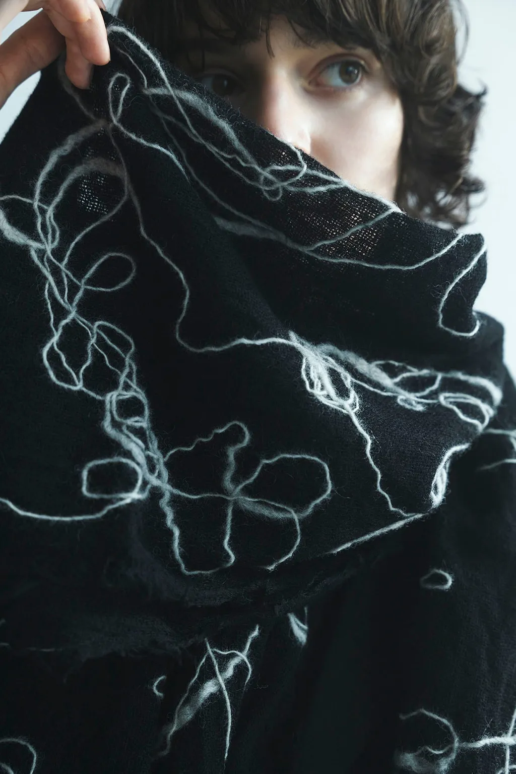 Wool Gauze Needle Punch Stole