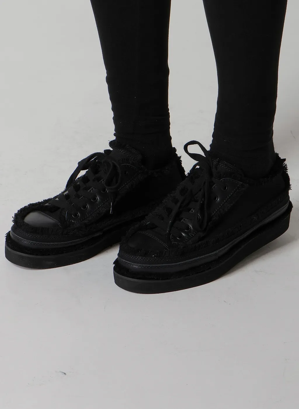 Cotton Canvas A Low-Cut Fringe Sneakers