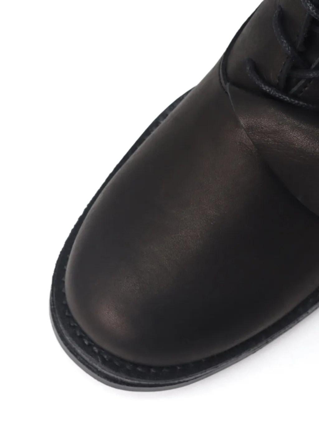Uneven Dyed Leather Lace-Up Boots