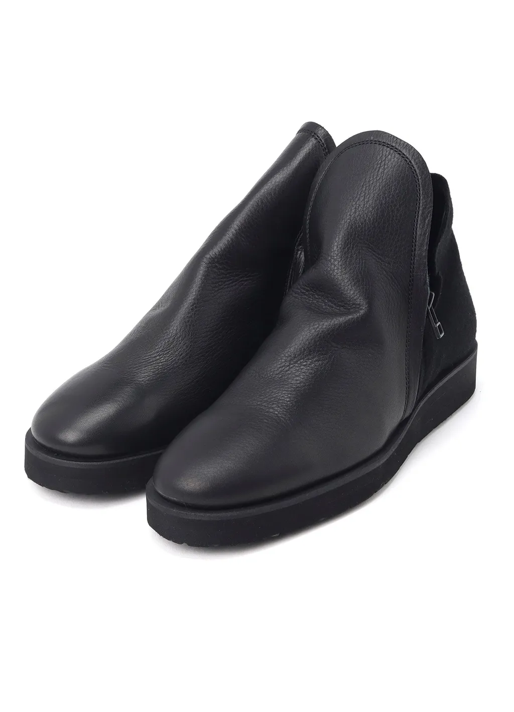 Shrinked Melton Double Side Zip Boots